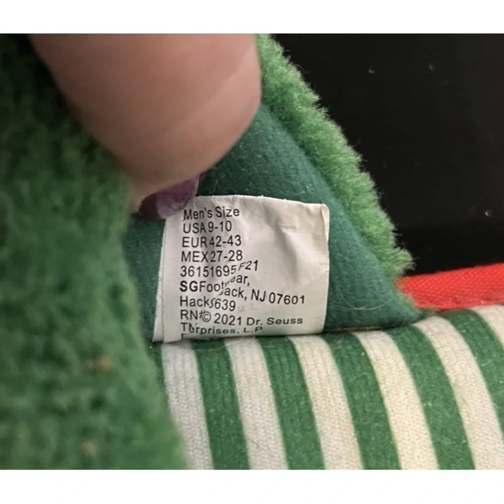 Men's Size‎ 9-10 Christmas The Grinch Slippers/House shoes Holidays, Unisex